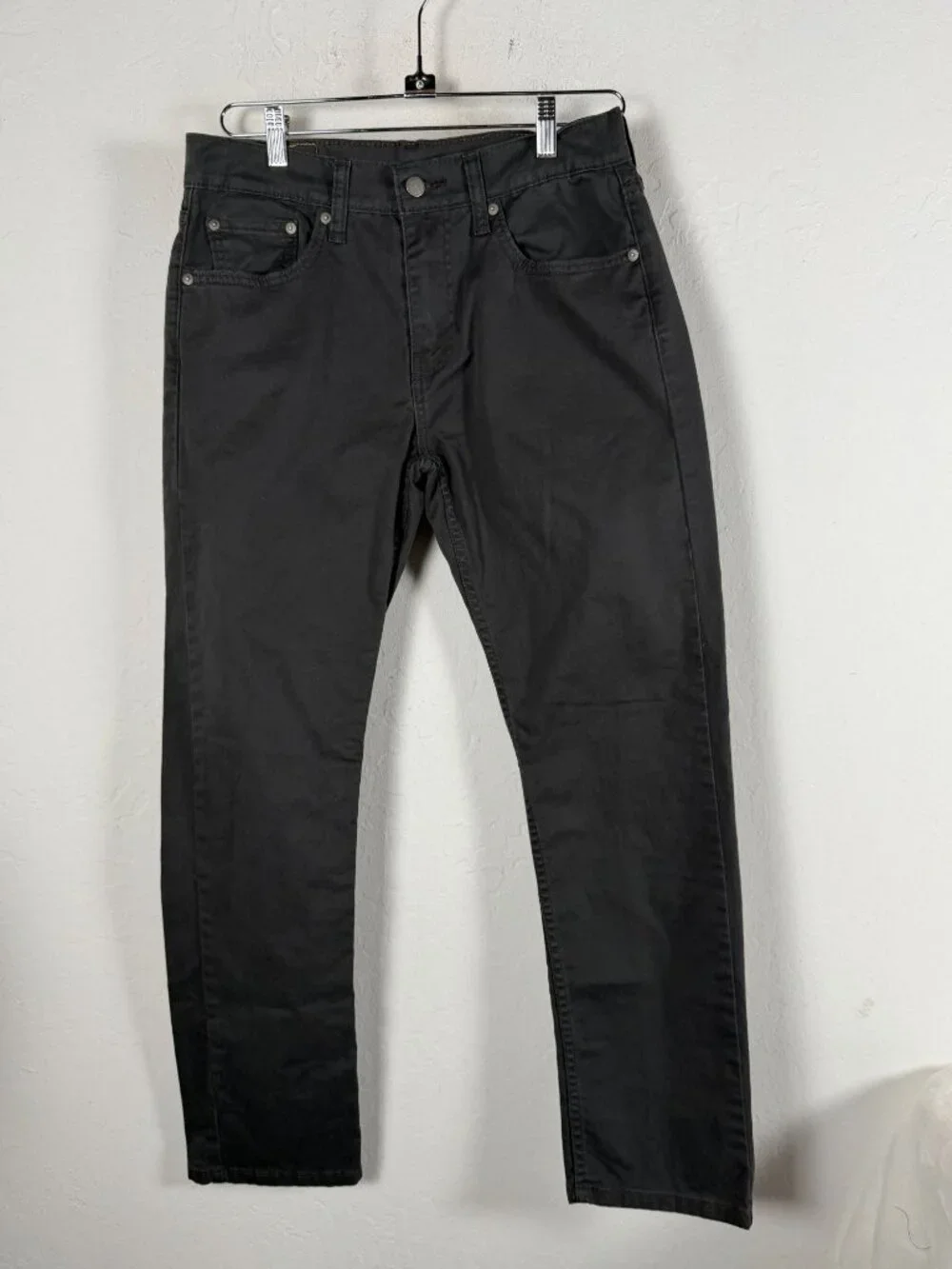 Levi's 502 Mens Black Taper Jeans Size W29 L30 Stretch Cotton Stretch Mid-Rise